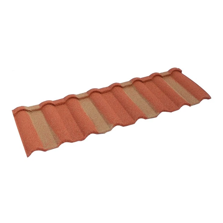 Beautiful Appearance Stone Chips Coated Metal Roof Tile
