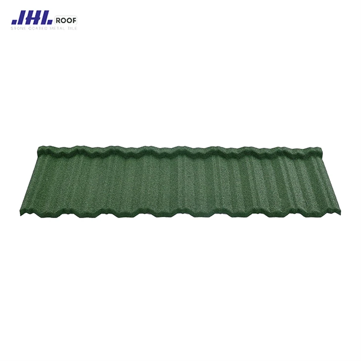 Green Color Stone Coated Steel Roofing Tile